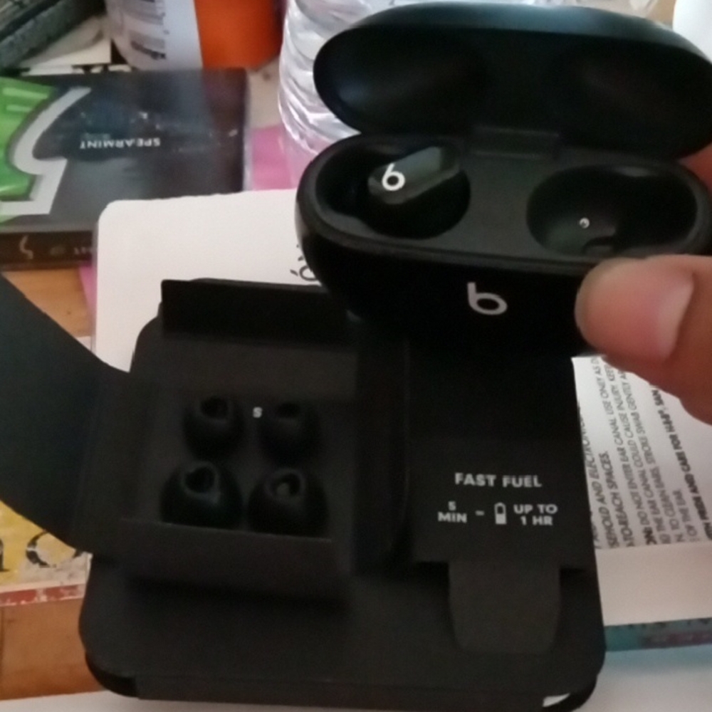 Black Wireless Earbuds with Charging Case